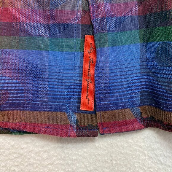Visconti Black Shirt Mens XL Multicolor Long Sleeve All Over Print Button Up - Picture 4 of 12